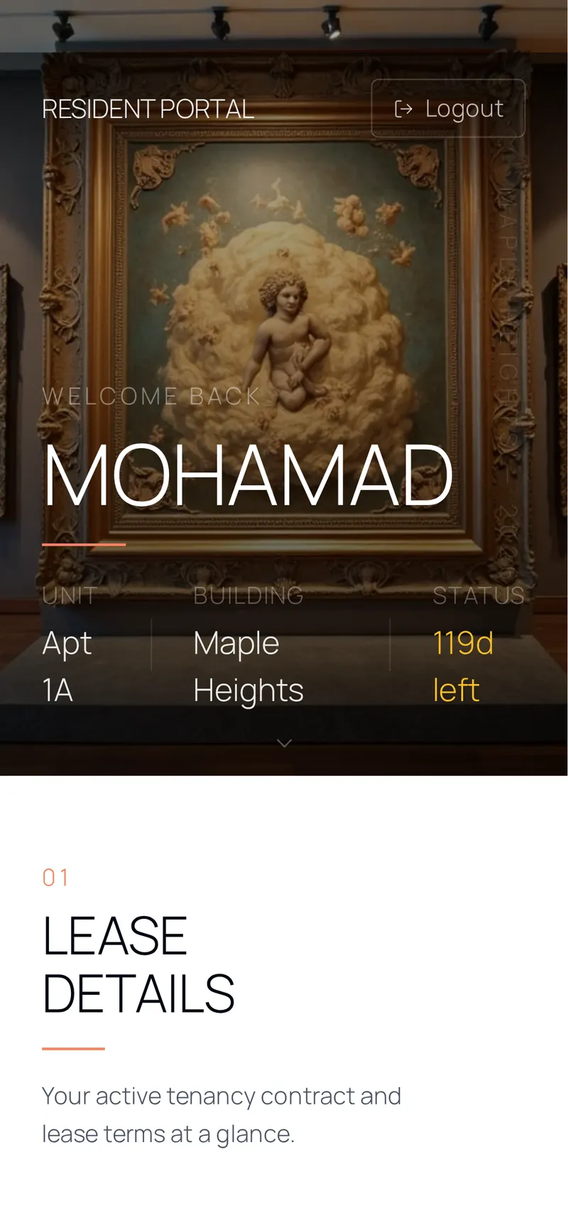 The same portal on a phone, where the contract is signed.